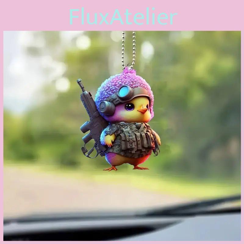 Cute Cartoon Battle Little Yellow Chicken Pattern Pendant For Auto Interior Accessories