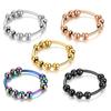 Personality Rotated Bead Ring Anxiety Decompression Finger-Ring Anti Anxiety Ring for Women Men Fidget-Rings Jewelry