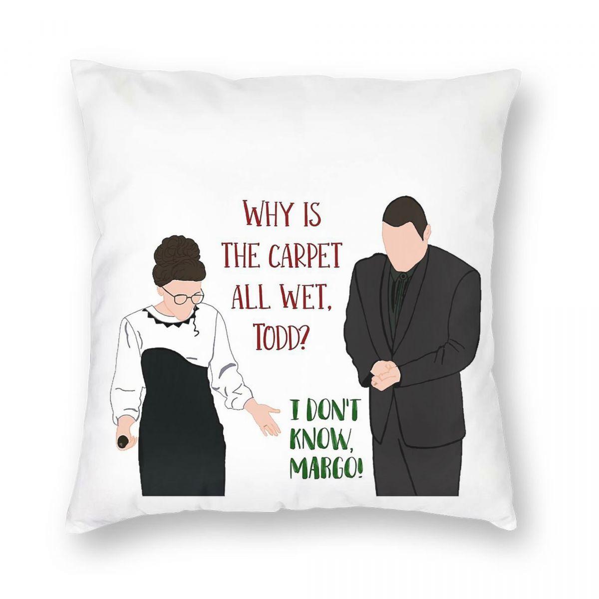 Why Is The Carpet All Wet Todd Square Pillowcase Polyester Linen Velvet Creative Zip Decor Pillow Case Sofa Cushion Cover Peach skin 18*18(CM)-1Pcs