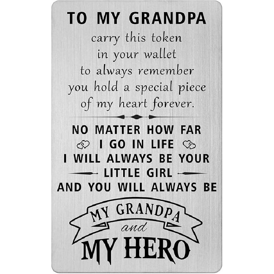 HYHYDHP Grandpa Fathers Day Cards from Granddaughter - Grandpa Birthday Cards Gifts from Granddaughter - Grandfather Christmas Ideas Grandpa From Granddaughte