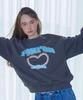 RONRON Lace Heart Graphic Sweatshirts Charcoal