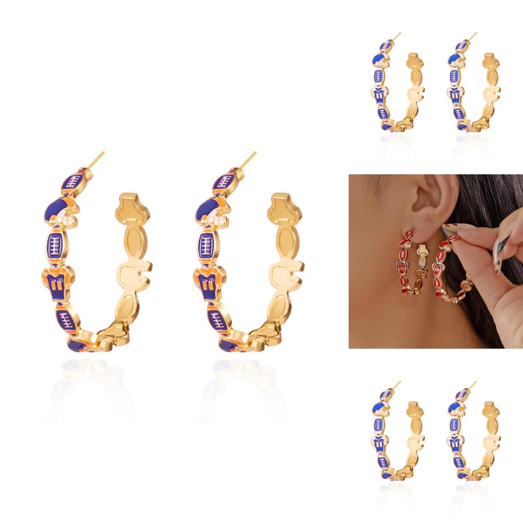 Unisex Zinc Alloy Asymmetrical Hoop Earrings For Summer Sports Enthusiasts