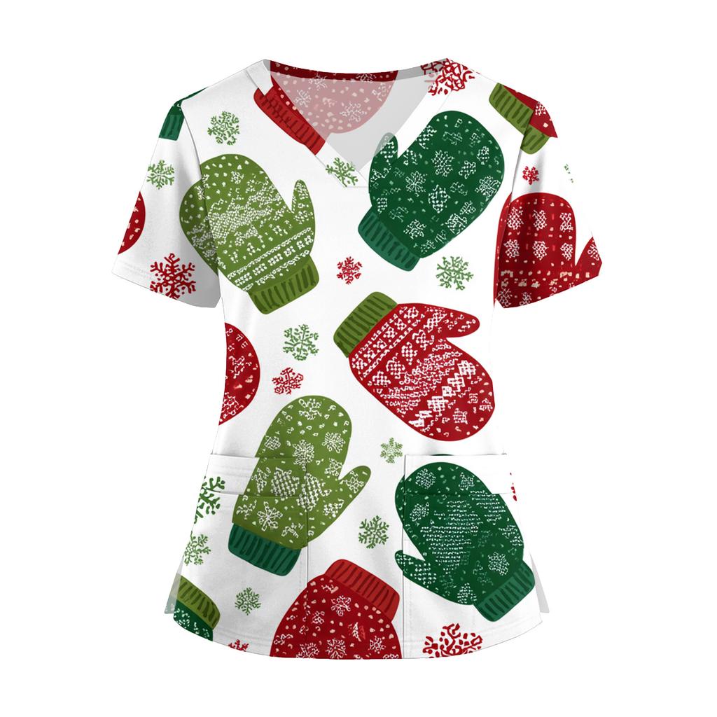 Mote V-hals Kortermet Jumpsuit for kvinner med Lommer Trykte Topper Klær