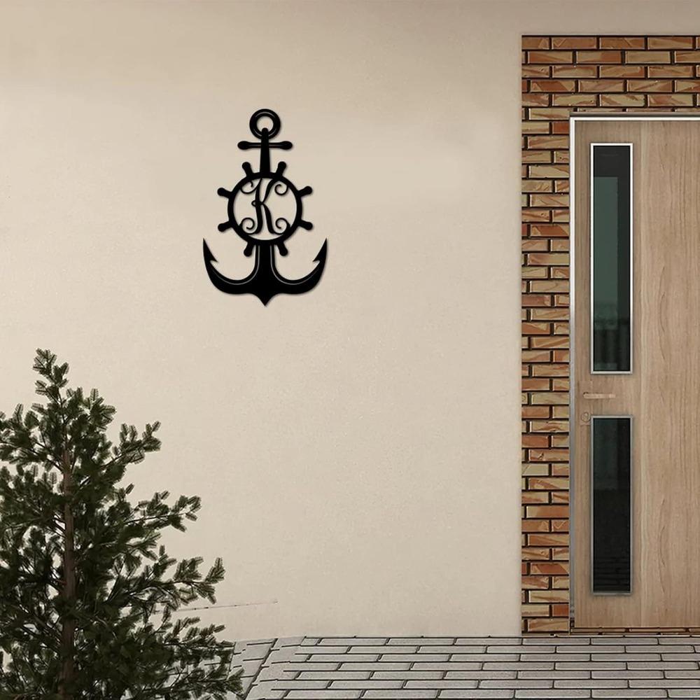 Custom Iron Letter Metal Wall Art Monogram Address Sign Retro Plaque Garage Patio Backyard Garden Decoration 12 Inch