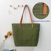Woven Straw Tote Bag With Large Capacity For Beach And Casual Daily Use