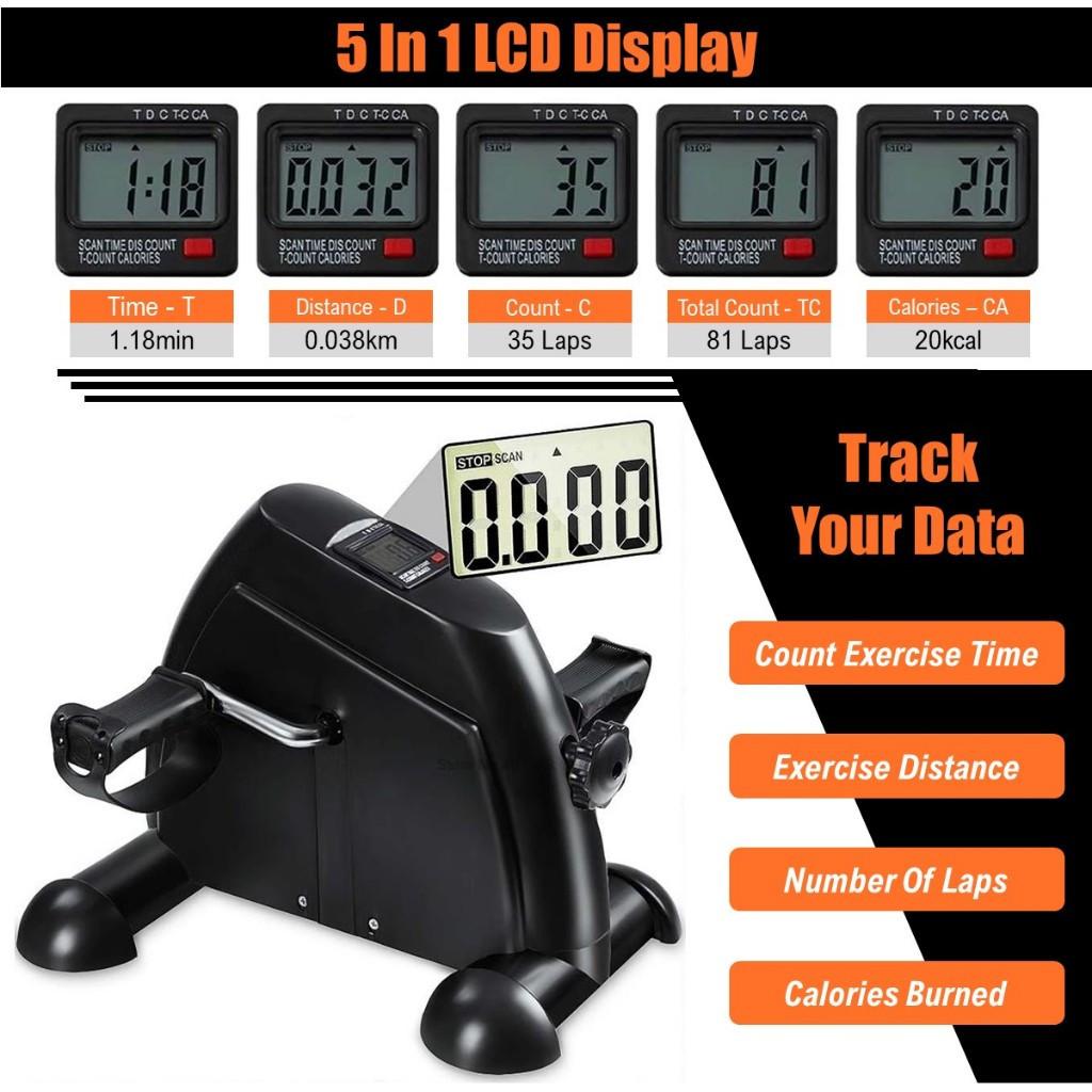 2-in-1-Pedal-Heimtrainer, tragbares Fitness-Fahrrad, multifunktionales Laufbandfahrrad mit elektronischem LCD-Display