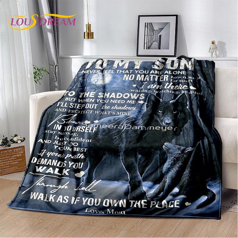 To My Daughter Son Grandedaughter Letter Christmas Present New Year Blanket,Soft Throw Blanket for Home Bedroom Bed Sofa Cover