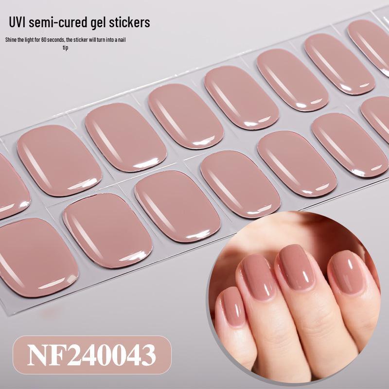 Zhengxiang Japanese Style UV Gel Nail Stickers - Solid Color, Semi-Cured, Popular Light Curing Design