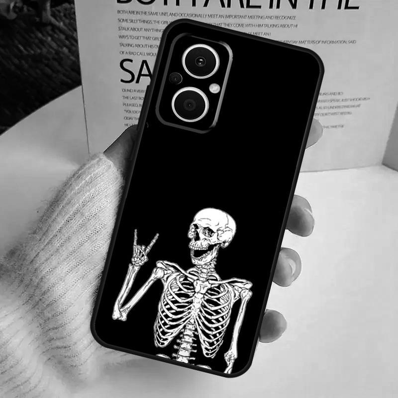 Rock and Roll Skull Case For OPPO Reno 13F 14F 12F 10 11 12 13 14 Pro 8T 7 8 Lite OPPO Find X6 X5 X8 X9 Pro Cover