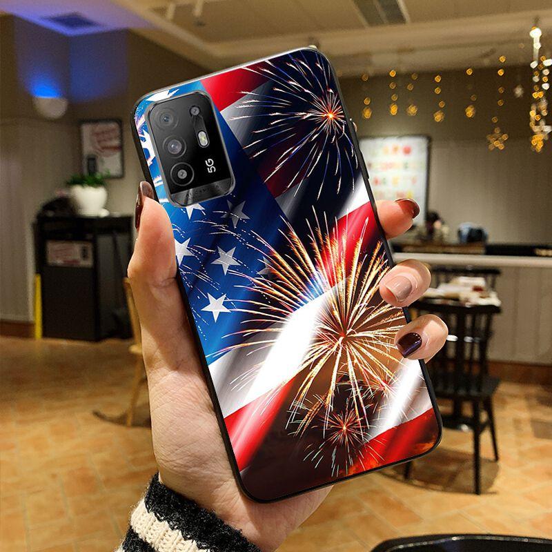 Custodia bandiera americana cover per telefono per OPPO A74 A94 5G A3S A5 A5S A9 A12 A15 A15S A52 A53 A53S A72 A73 2020 A91 5G custodie coque