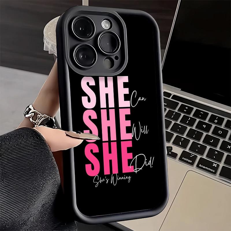 Phone Case for iPhone 17 Air 16E 15 16 Pro Max Girl Boss Lady Pink Cover 14 Plus 13 12 Mini Soft Shell Silicone Fundas