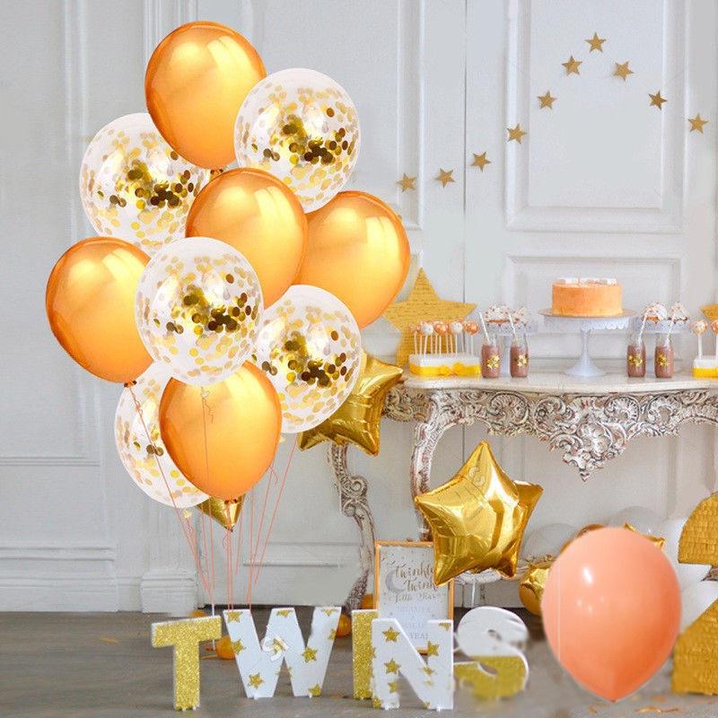 10/14/20pcs Rose  Party Confetti Sequin Balloon Accessories Heart Ballons Wedding Ballons Decorat