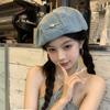 1Pieces Harajuku Retro Denim Berets Caps For Women Spring And Summer Travel Sunscreen Versatile Fashion Mountaineering Scarf