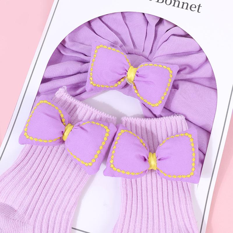 Top Seller: Newborn Baby Hat & Socks Set with Cute Bow Accessories - Popular in Europe, America & Middle East