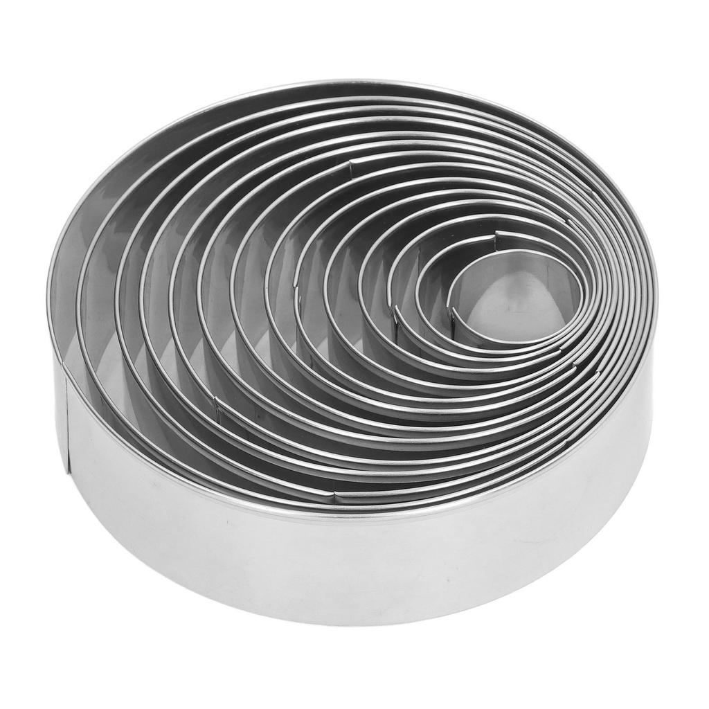 14Pcs Cake Ring Mold Stainless Steel Round Bread Cutter Mold Cooking Accessory for Kitchen