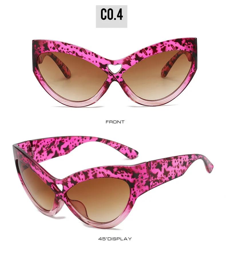 

Fashion Y2K Cat Eye Sunglasses Women Retro Big Butterfly Shape Hollow Eyewear Shades UV400 Trending Wide Legs Men Glasses