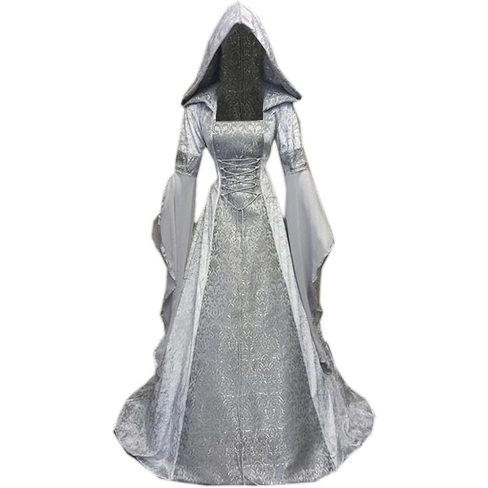 Women Hooded Gothic Dress Medieval Corset Renaissance Dress Victorian Dress Halloween Costume