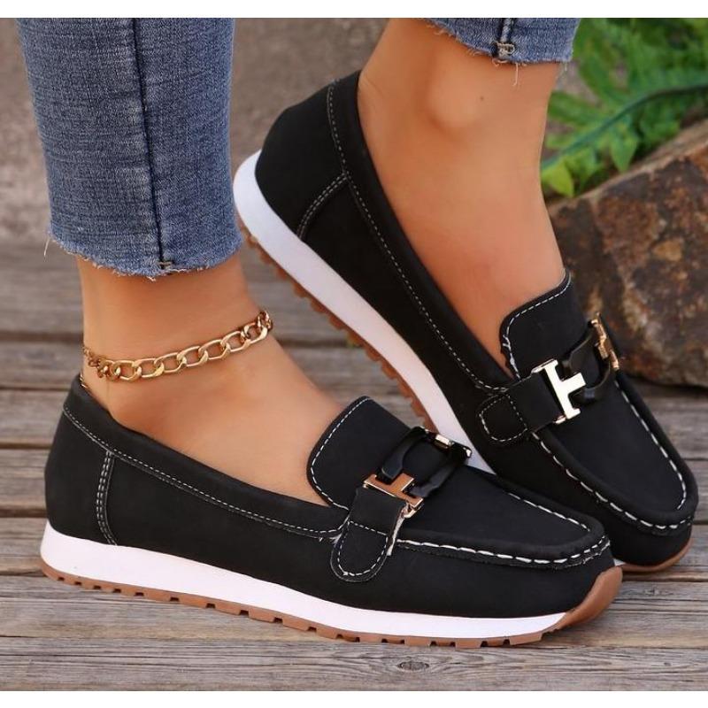 

Новые женские туфли на плоской подошве, удобная повседневная обувь, стильные легкие, прочные, дышащие мокасины, роскошные трендовые классические весенние женские кроссовки 43 чёрный