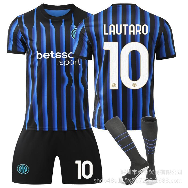 2425 Inter Mailand Heimfußballtrikot Nr. 10 Lautaro 9 Thuram 23 Barrera Kinder Trikot Herren Damen Set