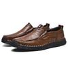 Handmade Breathable Casual Leather Shoes Soft Leather Soft Bottom Men's Comfortable Slip-On Walking Shoes Large Size