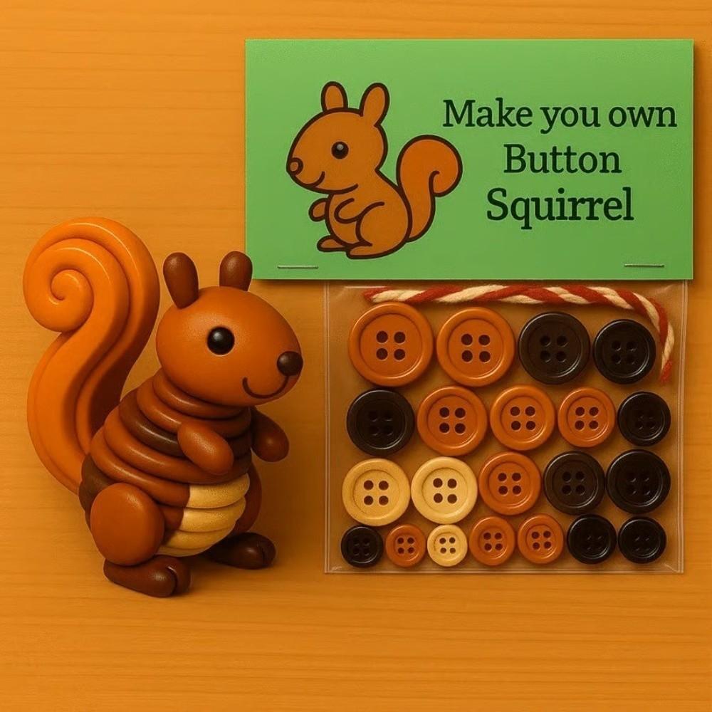 Handmade Christmas Button Ornament Making Set With Colorful Button String Creative DIY Button Ornaments Animal