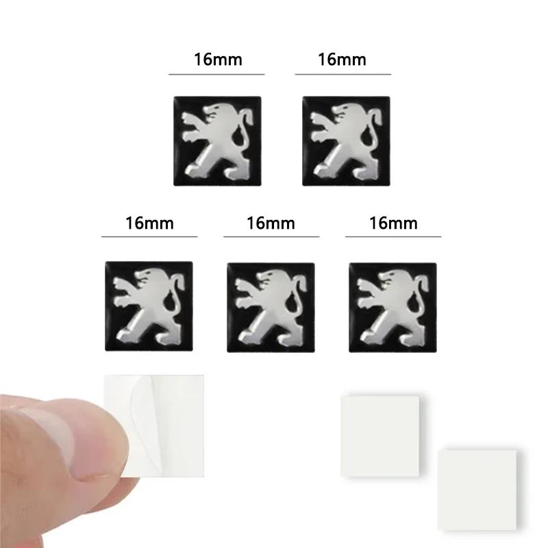 2026 Hot Car Sticker 5/10PCS/lot 16mm Car Key Shell Square Emblem Symbol Sticker For Peugeot GT 206 3008 308 T9 208 508 207 408 