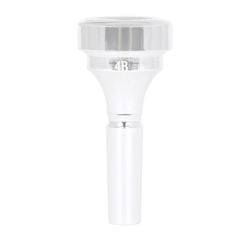 Bb Cornet Mouthpiece Brass Texture Silver Plated 4B Designs for Professional Music Instrument for Replacing and Repair