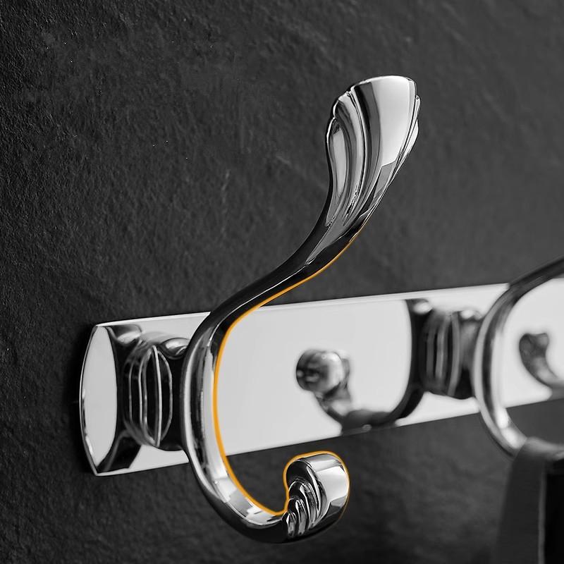 Wall Mounted Chrome Towel Hanger Clothes Hat Hook Row Vintage Robe Hook Bathroom Robe Hook Bath Hardware Set Kitchen Hanger