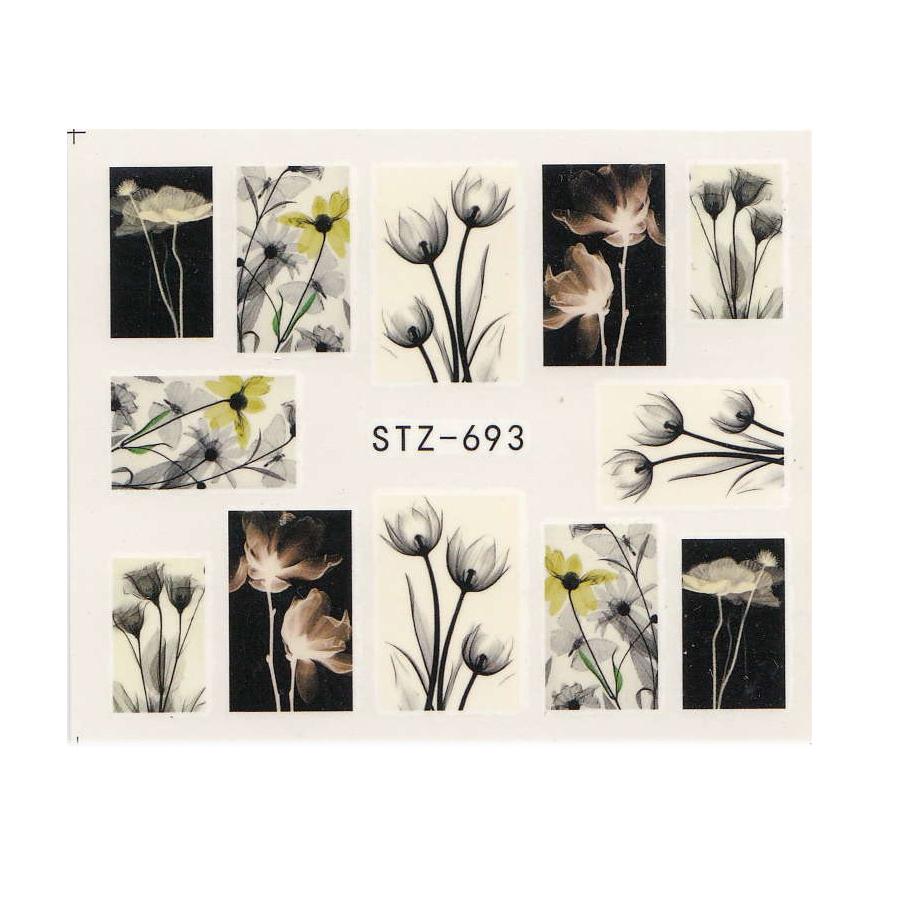 

Переводные наклейки для ногтей Flower Butterfly, наклейки для ногтей для украшения ногтей, маникюр