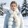 Winter Warm Scarf for Women Faux Fur Scarf Neck Warmer with Magnetic Buckle Elegant Gift Draping Design Plush Long Soft Collar Cold Weather