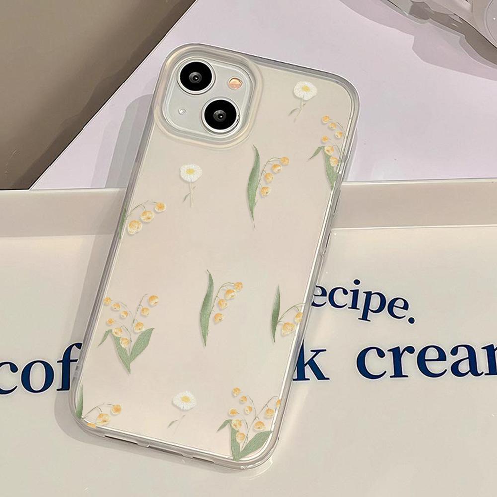 Mobile Phone Cases for iPhone 11 13 15 Pro Max 12 14 Pro Max Case iPhone 16 15 Plus 13 Pro 12 Frosted Texture Painted Cartoon Flowers