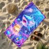 Cyberpunk Shark Treasure Beach Towel Patterned Sunscreen And Windproof Suitable For Swimming Pool Camping Travel