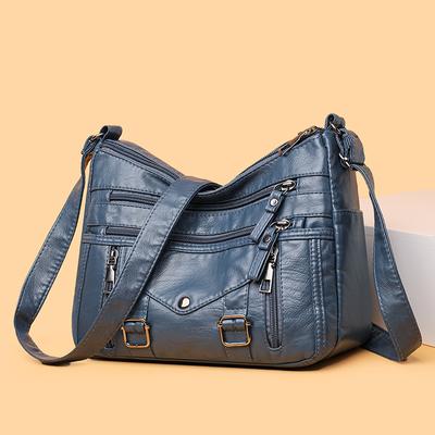 Borsa Morbida in Pelle Multi-Scomparto da Donna per Madre di Mezza Età e Anziana Borsa a Tracolla