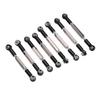 8Pcs Metal   Steering Linkage Aluminum Alloy Servo Link Pull Rod for WPL C14 C24 B14 MN D90 D91