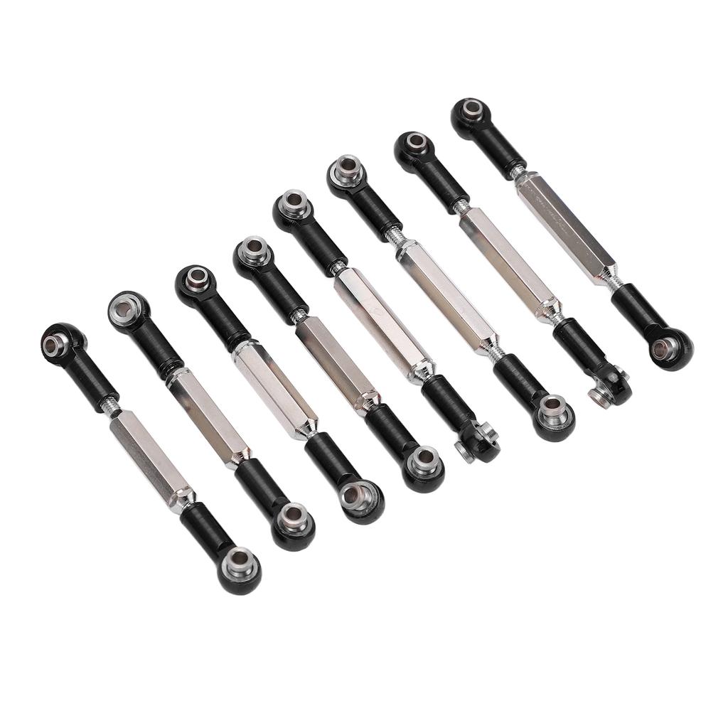 8Pcs Metal   Steering Linkage Aluminum Alloy Servo Link Pull Rod for WPL C14 C24 B14 MN D90 D91