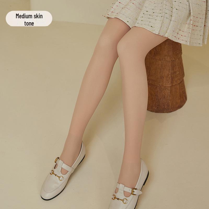 Double-Layer Oversized Winter Bare Leg Pantyhose: Women's Enhanced Fit, No-Slip Nude Feel, Plush Velvet Leggings.