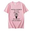 Men's Clothes Intelligence Is The Ability To Adapt To Change Fashion Tops Casual Funny Short Sleeve Tees Oversized T-Shirts