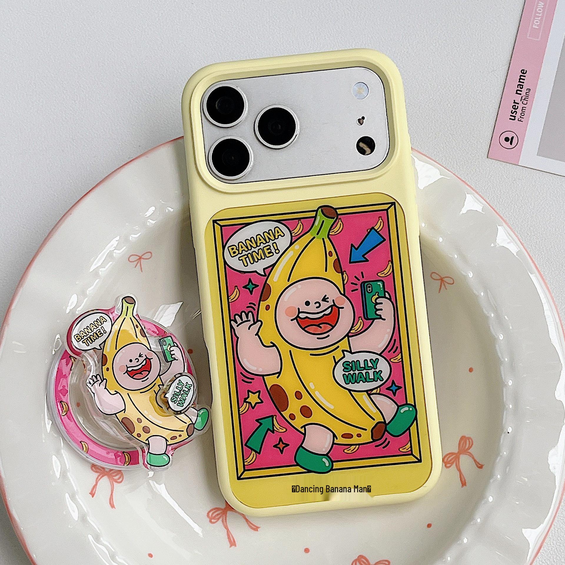 

Funny Banana Man Silicone Phone Case with Magnet for iPhone 17 Pro Max 15 Pro
