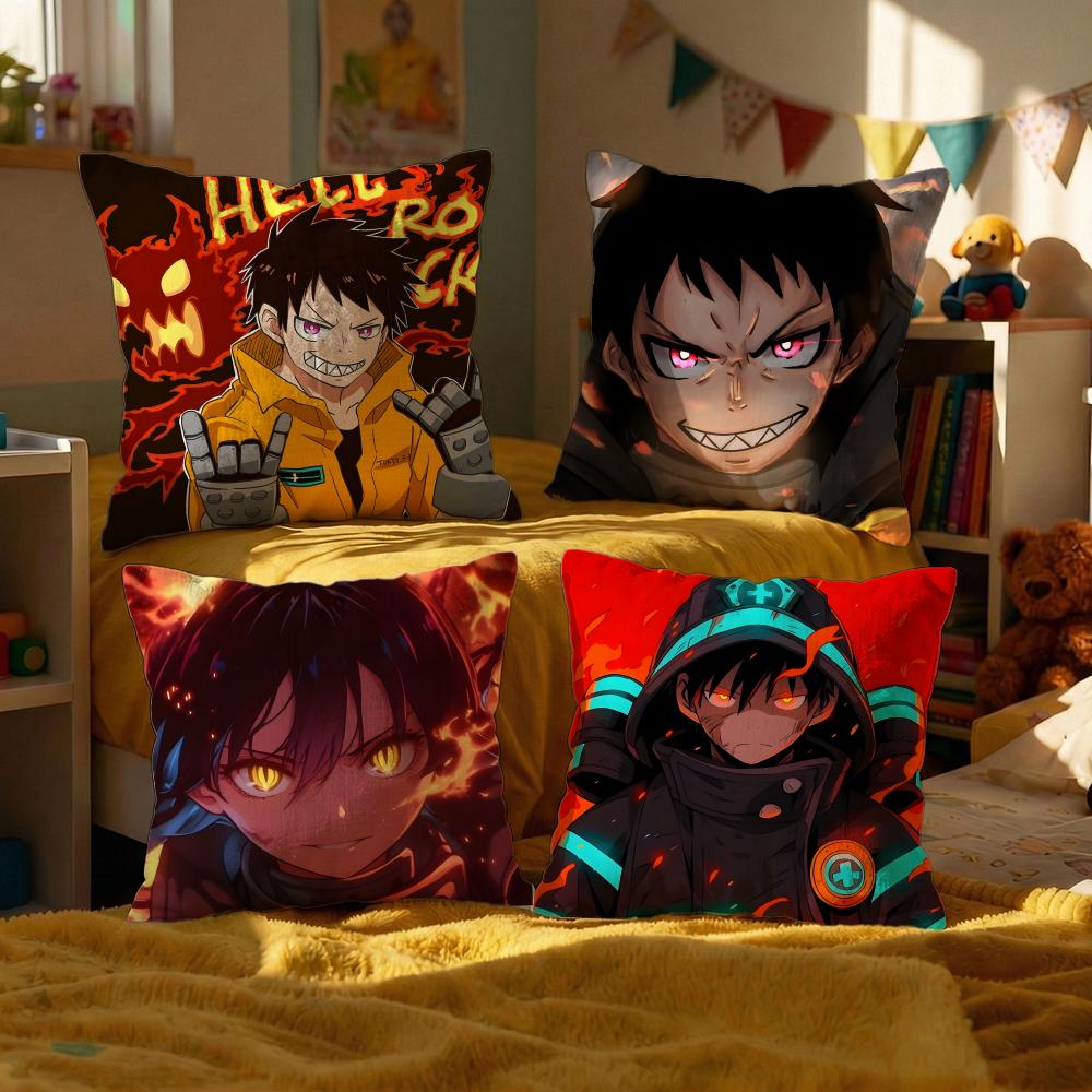 Anime Fire Force Cushion Cover Decorative Cushions Covers Cover Sofa x Pillow Piece x x Pillowcase