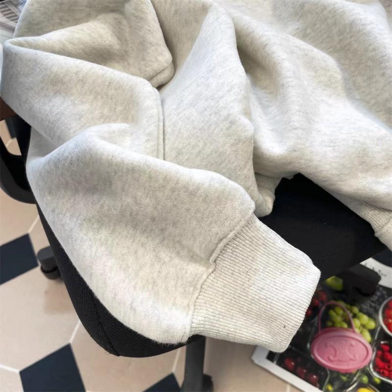 Harf Baskılı Oversize Kapüşonsuz Sweatshirt Yumuşak Süt İpeği Kumaş Sıcak Bol Kesim Kadın Erkek 2025