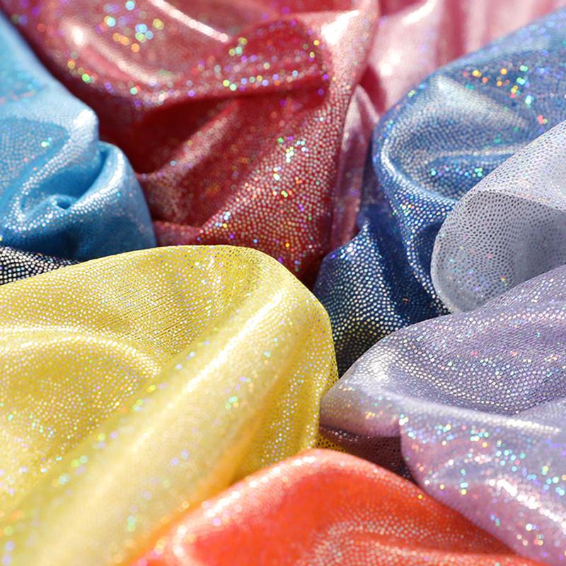 150x50cm/150x100cm Laserowy Iluzyjny Błyszczący Tkanina z Hot Stampingu Złoceniem Na Kostiumy Sceniczne Dekoracje Tła Ręcznie Robiona Tkanina DIY