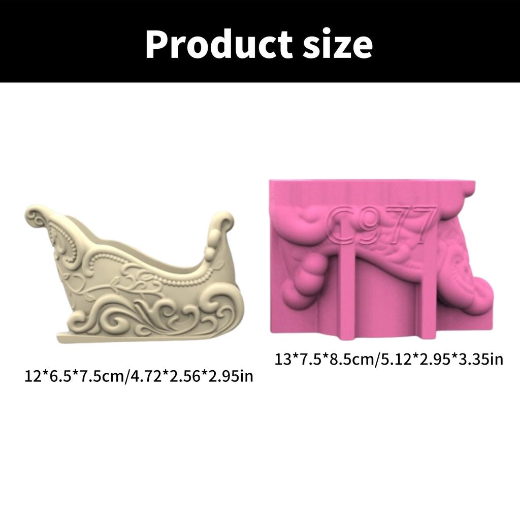 Silicone Planter Mold Christmas Sleigh Shape Flowerpot Mold Suitable for Crafting Detailed Succulent Planter and Vase