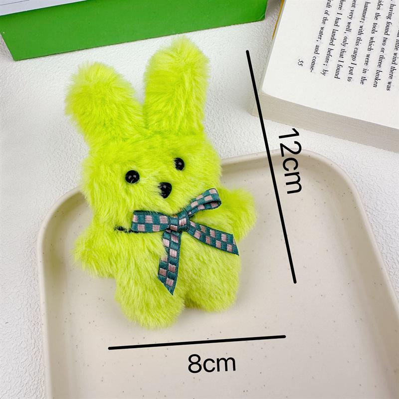 Broche Pingente Coelho de Pelúcia Longo-Orelhudo de Desenho Animado para Bolsas e Lenços