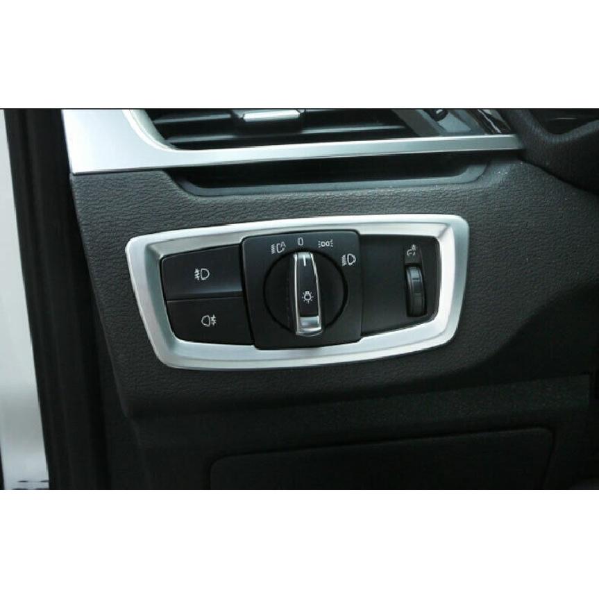 Fit For BMW X1 F48 2016-2021 Matte Silver Headlight Control Button Cover Trim 1*