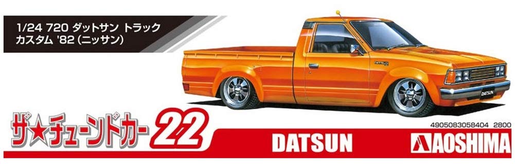 Plastikový model Aoshima Bunka Kyozaisha The Tuned Car Series Nissan 720 Datsun Truck Custom 1982 č. 22 v měřítku 1:24.