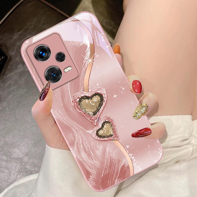 

Amber Double Love For Xiaomi 14 Ultra 13 Lite Redmi Note 13 11 Pro 12 Plus Poco X6 3 Pro F4 6 GT Tempered Phone Case For Xiaomi Poco F6