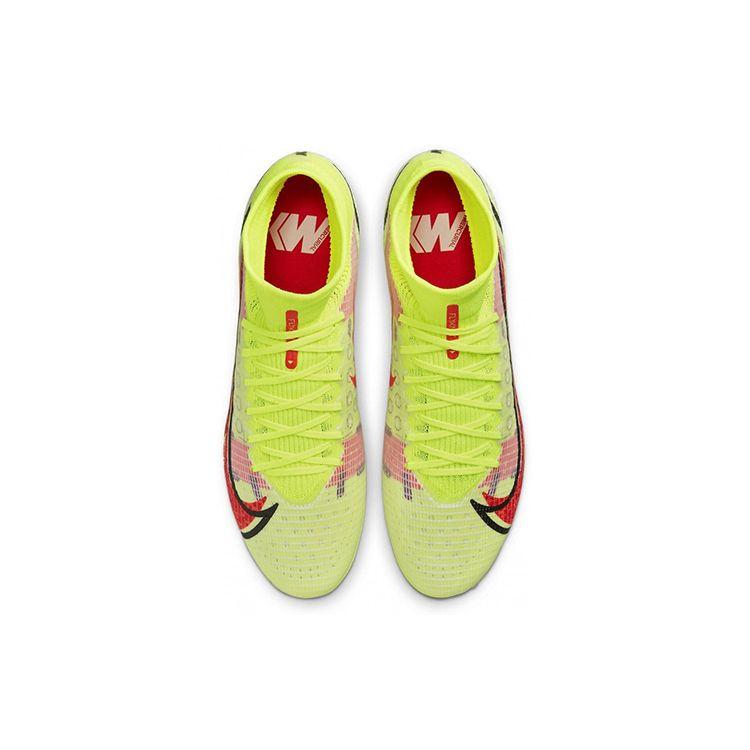 Nike Mercurial Superfly 8 Assassin 14 Pro AG (Rubber Short Studs) Anti-Slip Durable Football Shoes Men Football Shoes Fluorescent-Yellow CV1130-760