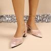 Women's Summer Stiletto Pointed-Toe Mesh Slide Sandals With Ankle Strap, French Style Elegant Footwear, Available In Large Sizes.