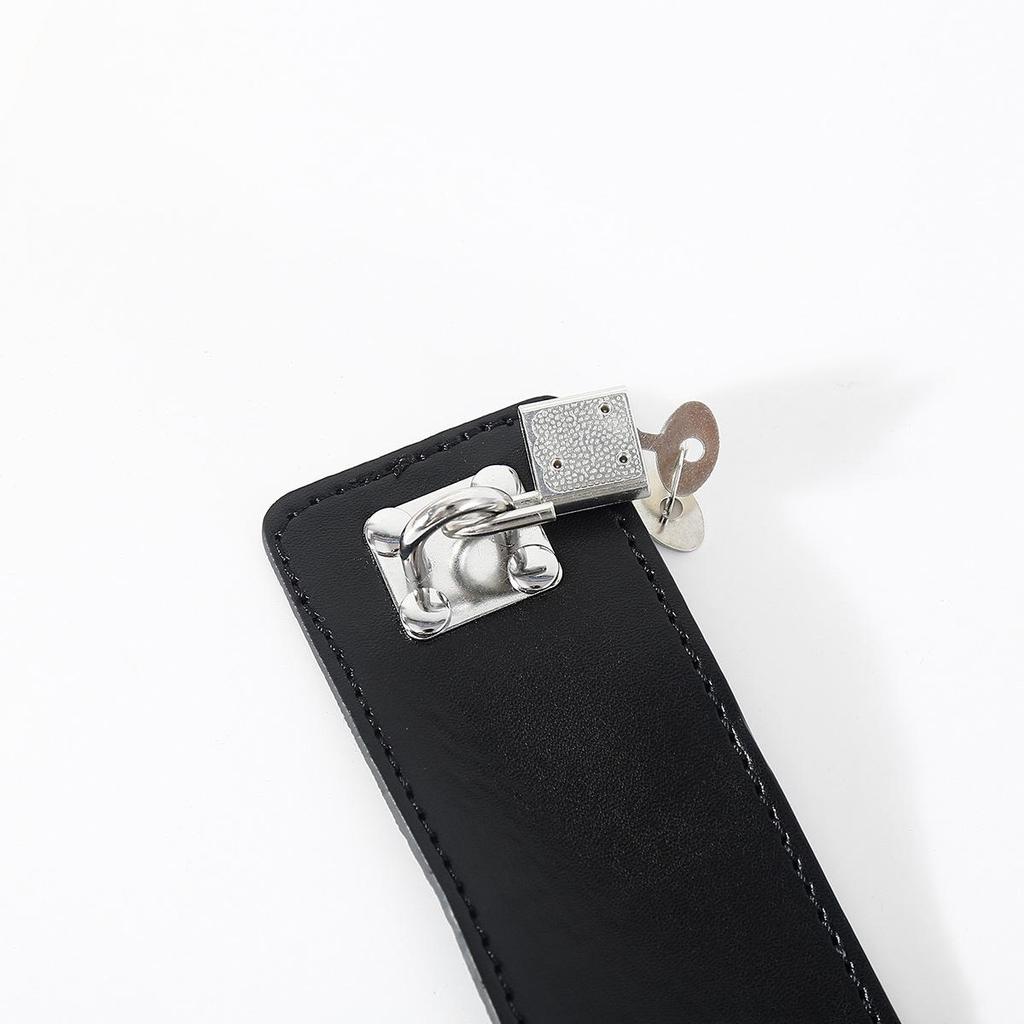 SM Restraint Kit with Locking Leather Handcuffs and Neck Rod