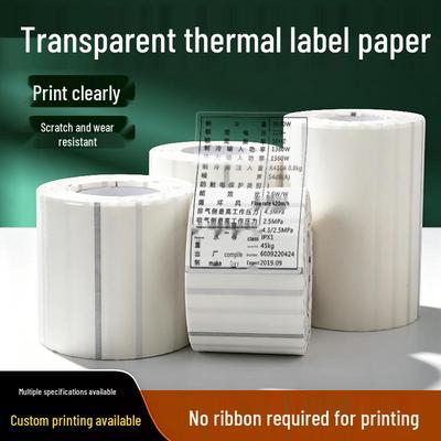 Waterproof Transparent Thermal Label Stickers: Oil-Proof & Tear-Resistant Self-Adhesive for Pricing